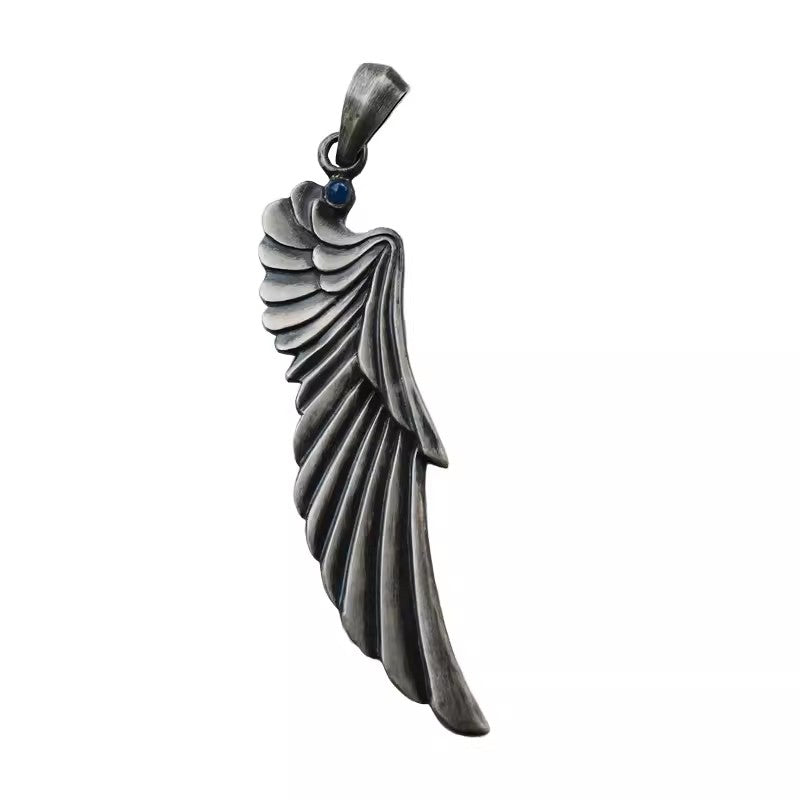 BikerStore Angel Wings Pendant - Handmade 925 Sterling Silver Necklace