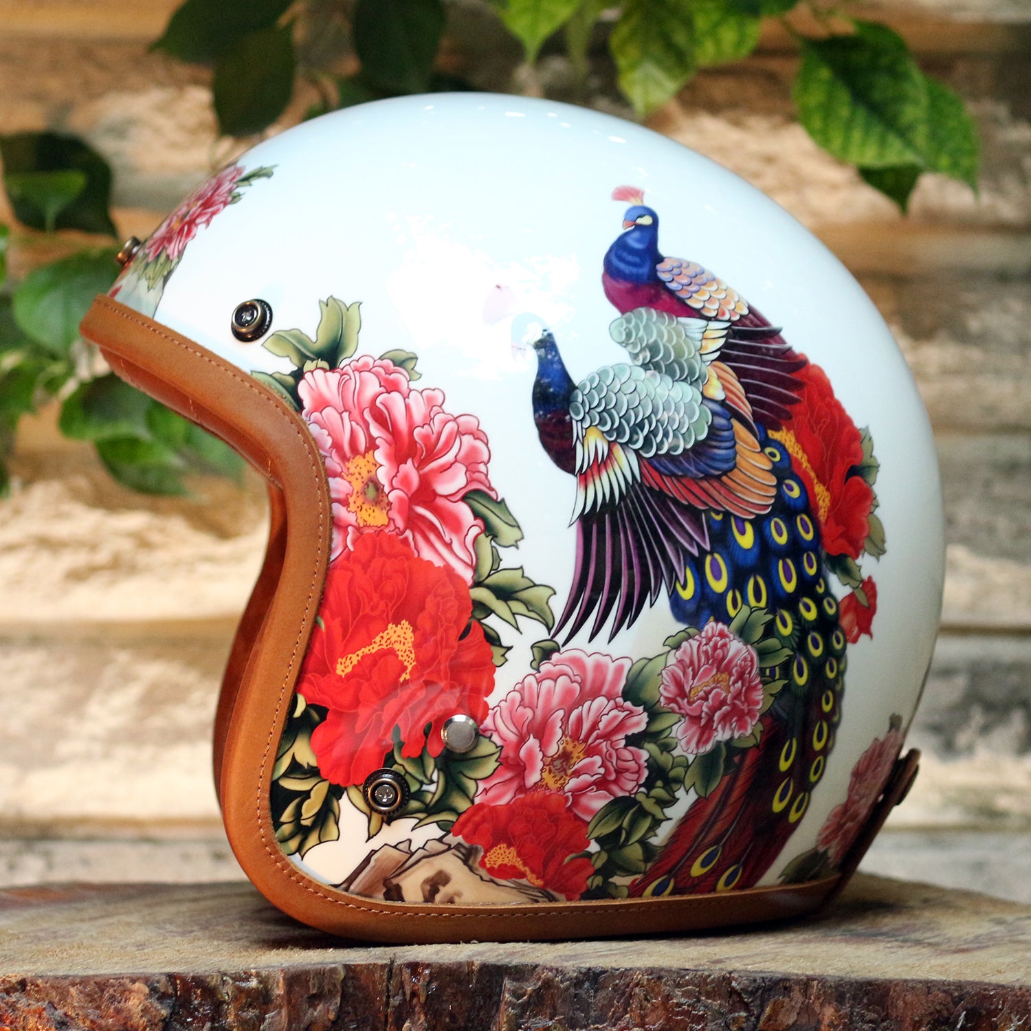 BikerStore-Ironking helmet: Custom Painted Retro 3/4 Motorcycle Helmet with Fiberglass Shell