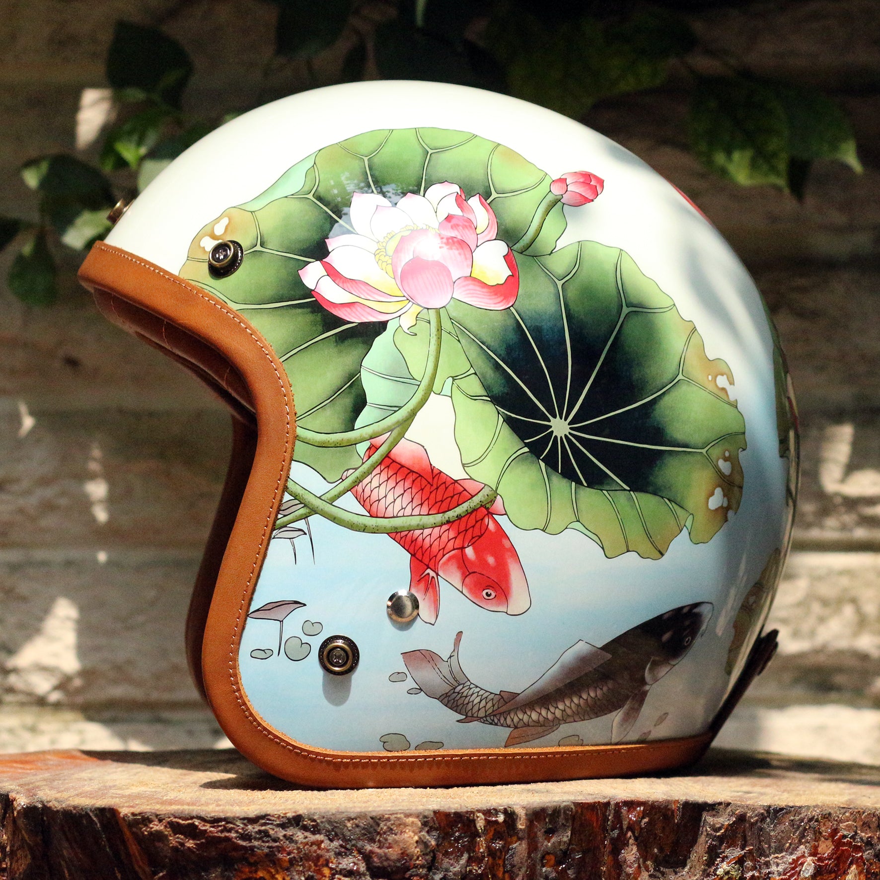 BikerStore-Ironking helmet: Vintage Custom Fiberglass 3/4 Motorcycle Helmet