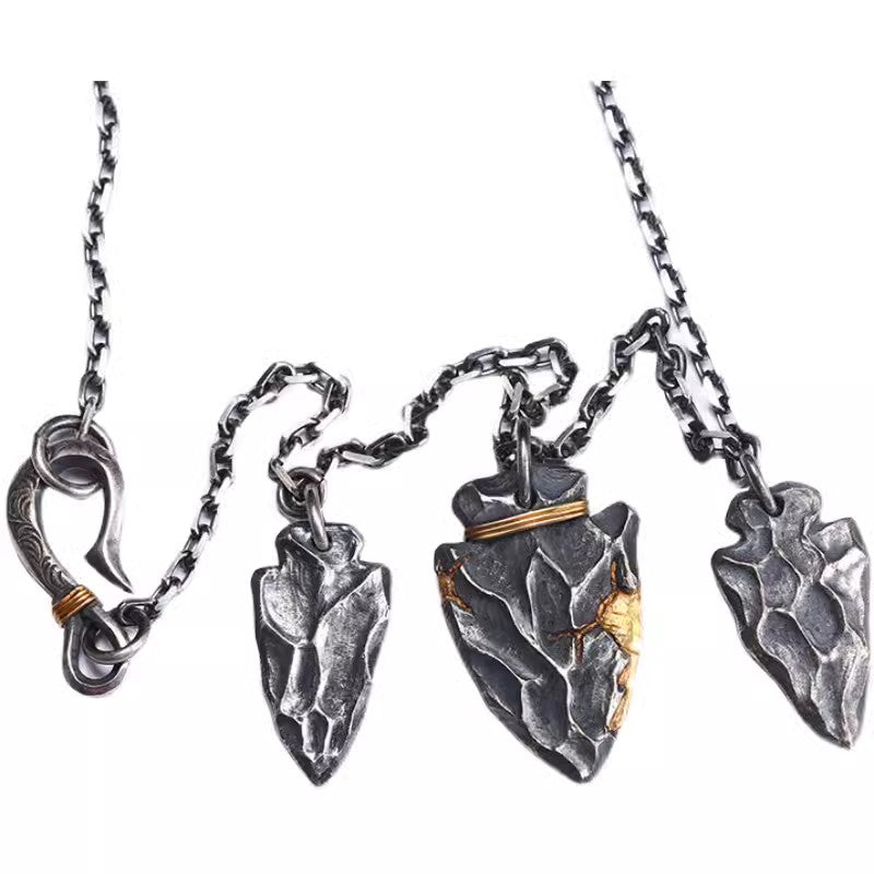 BikerStore 925 Pure Silver Spearhead Pendant for Harley Riders