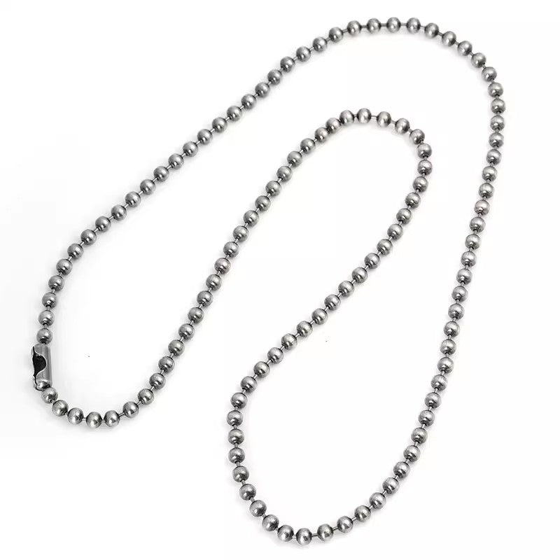 BikerStore 925 Sterling Silver Bead Necklace for Retro Motorcycle Riders