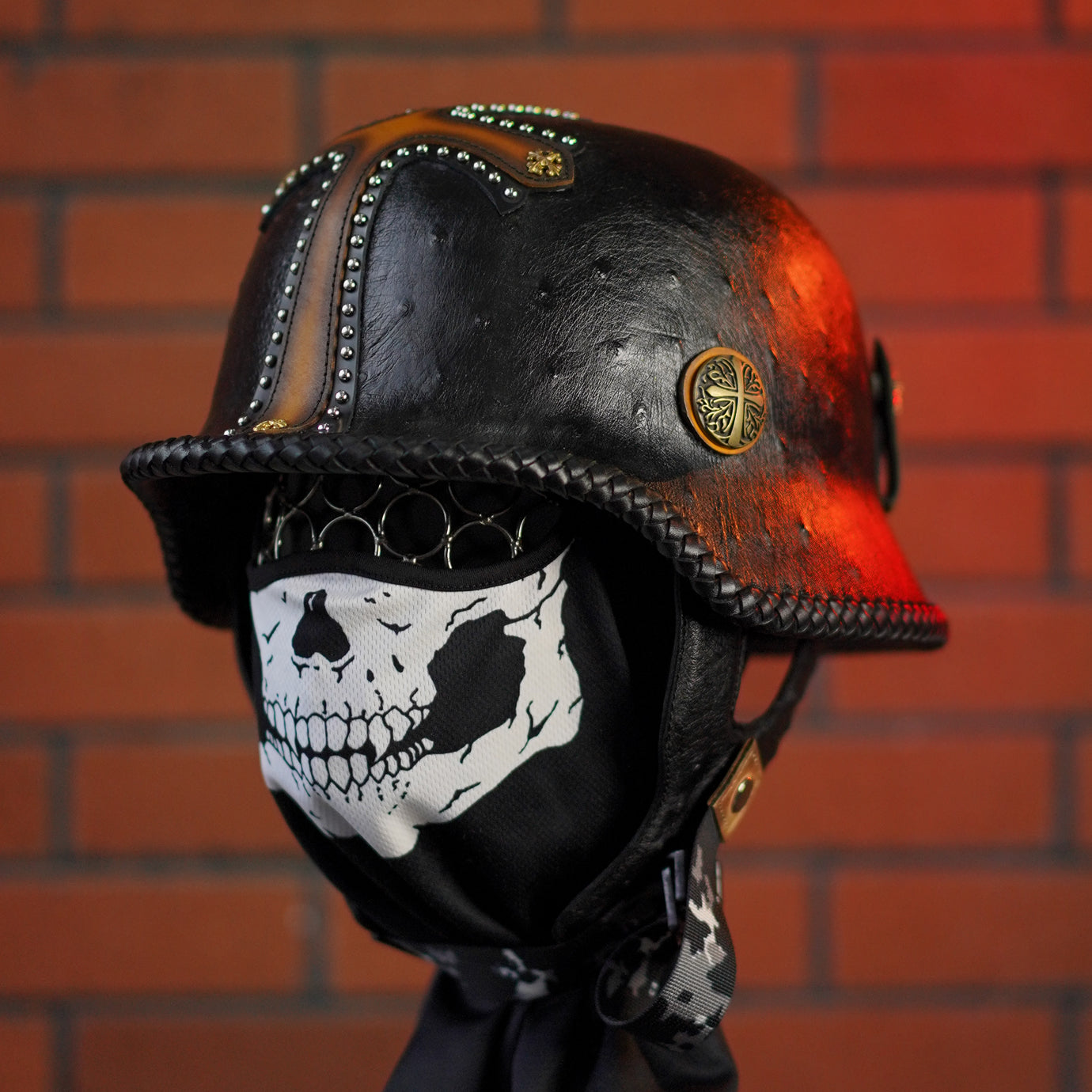 Ostrich Leather Helmet