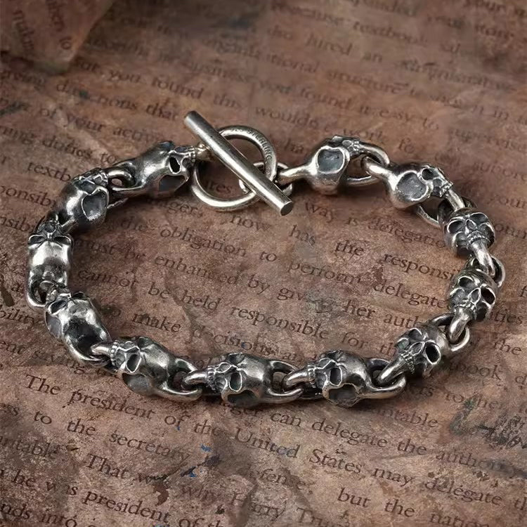 925 Sterling Silver Bracelet, Handcrafted, Exclusive Jewelry for Motorcyclists