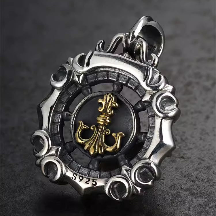 Exclusive for Bikers: 925 Sterling Silver Starry Compass Pendant, Handmade Craftsmanship