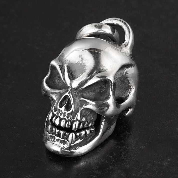 Sterling Silver Skull Pendant, 925 Silver, Handmade, Rider Style