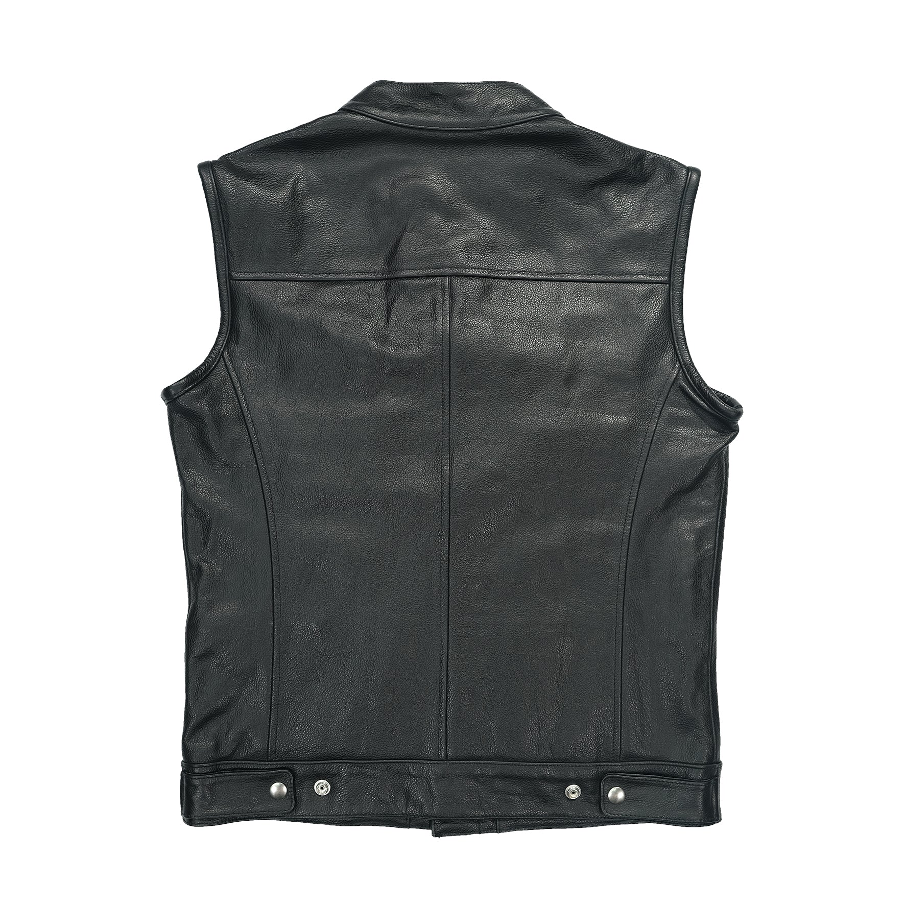 BikerStore Lightweight Leather Vest for Summer Rides and Motorcycle Clubs