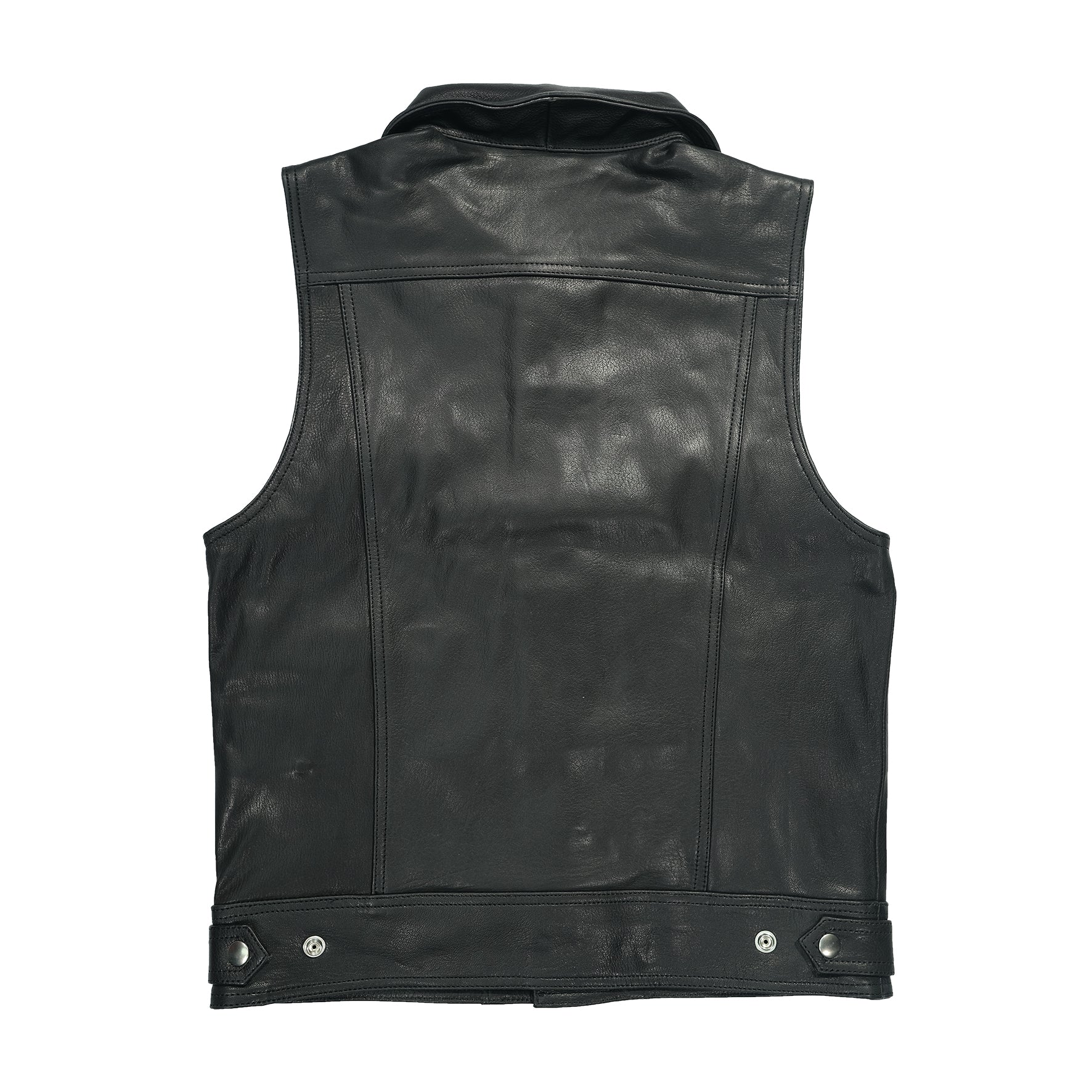 BikerStore Retro Motorcycle Club Leather Vest, Black, Malaysia