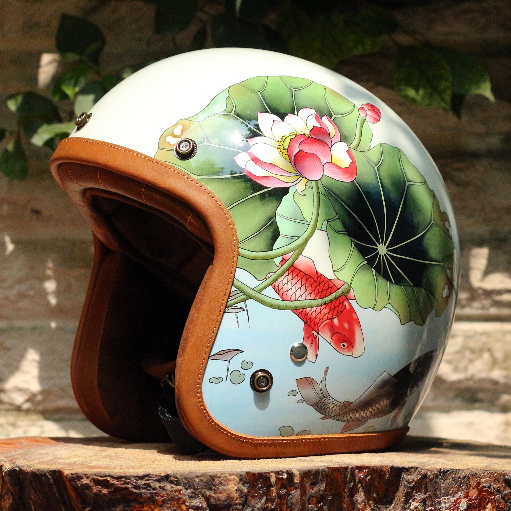 BikerStore-Ironking helmet: Vintage Custom Fiberglass 3/4 Motorcycle Helmet