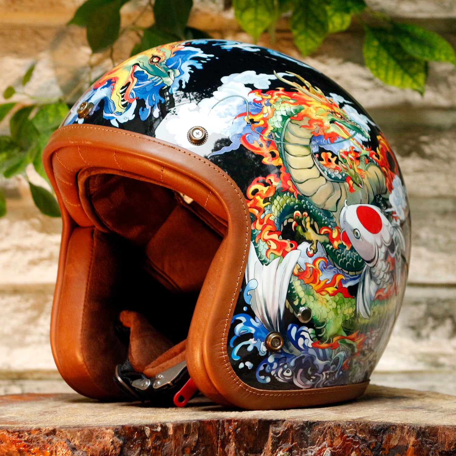 BikerStore-Ironking helmet: Custom Painted Retro 3/4 Motorcycle Helmet in Fiberglass or Carbon Fiber