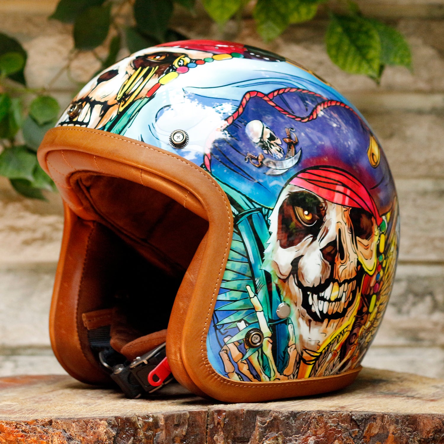 BikerStore-Ironking helmet Custom Painted Retro 3/4 Motorcycle Helmet with Fiberglass Shell