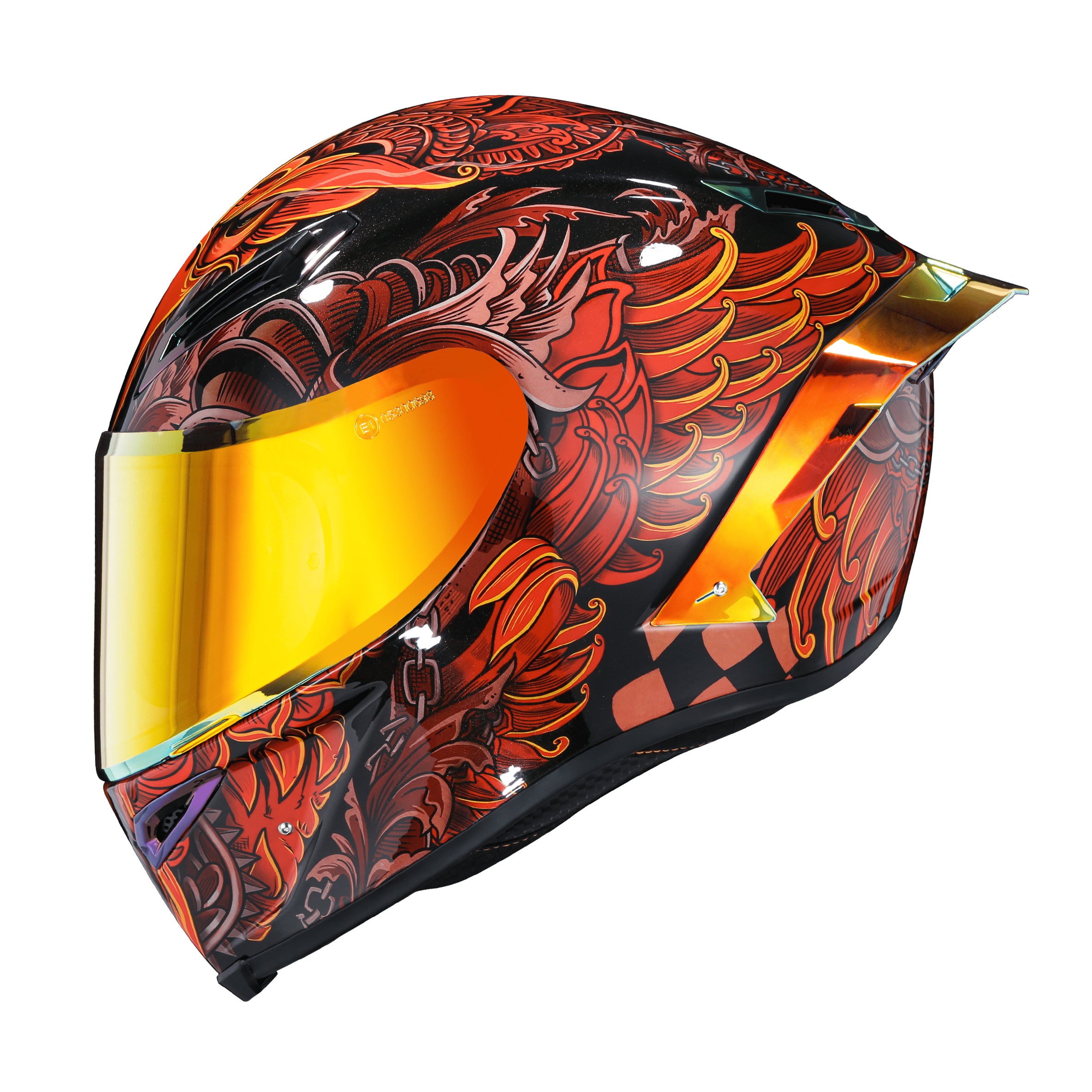 Ironking Helmet Exclusive Customization, "Freedom Wings" Full-face, Protection with Style