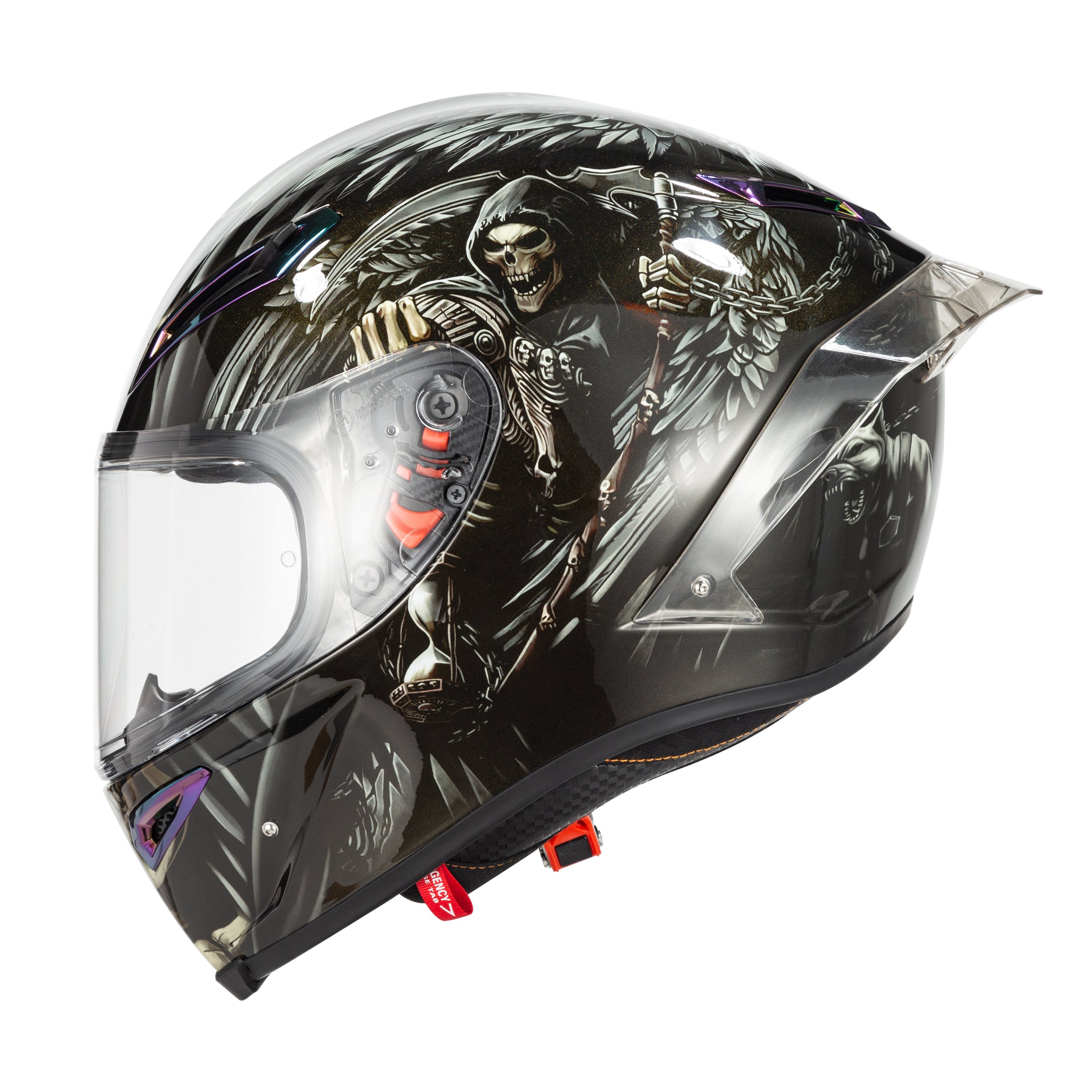 Ironking Full-face Motorcycle Helmet, Carbon Fiber Material, Painted Appearance, Gloss Finish, Unique Riding Gear