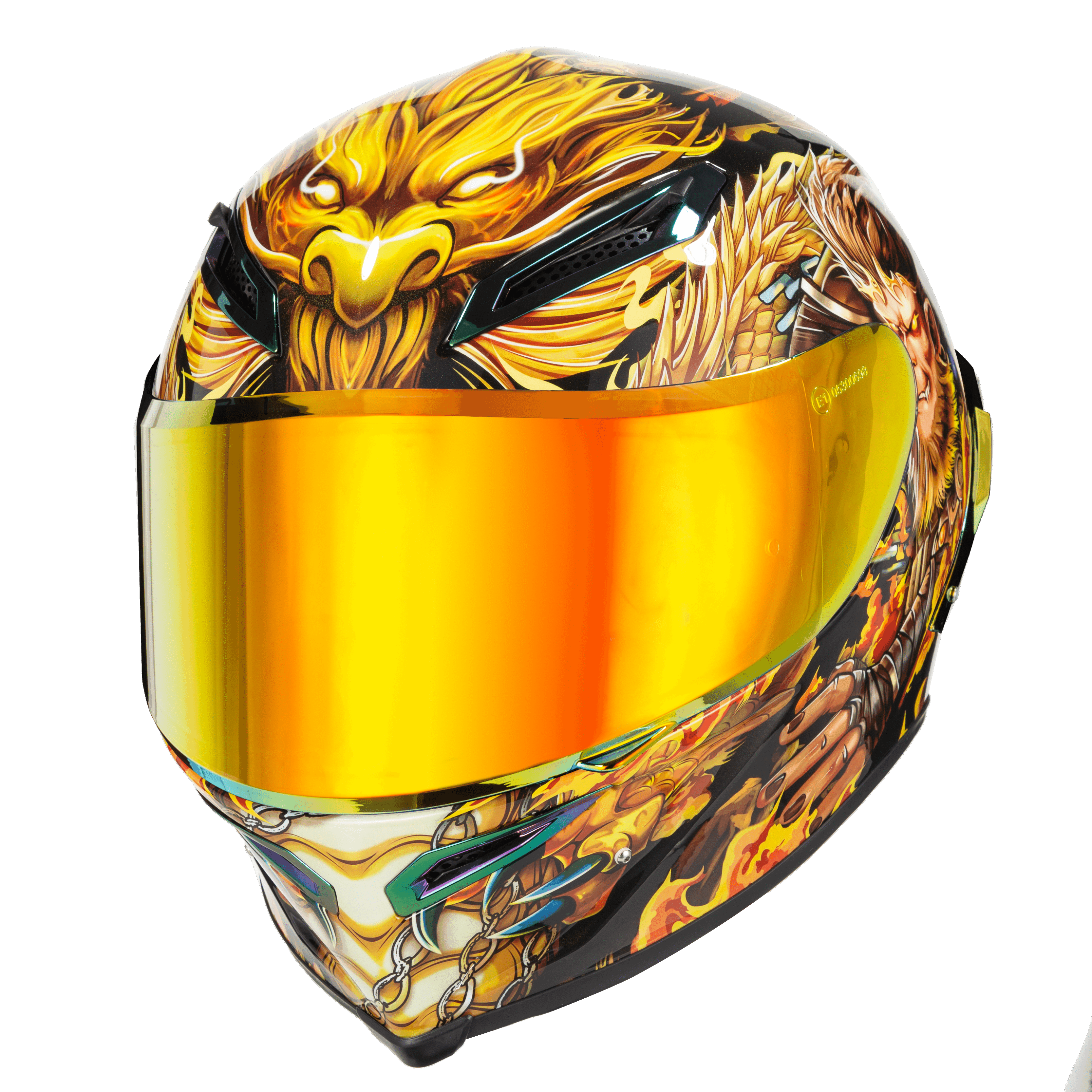 Personalized Motorcycle Helmets | Ironking Custom Helmet | "Sun Wukong" Series | Fiberglass/Carbon Fiber | Customizable Text