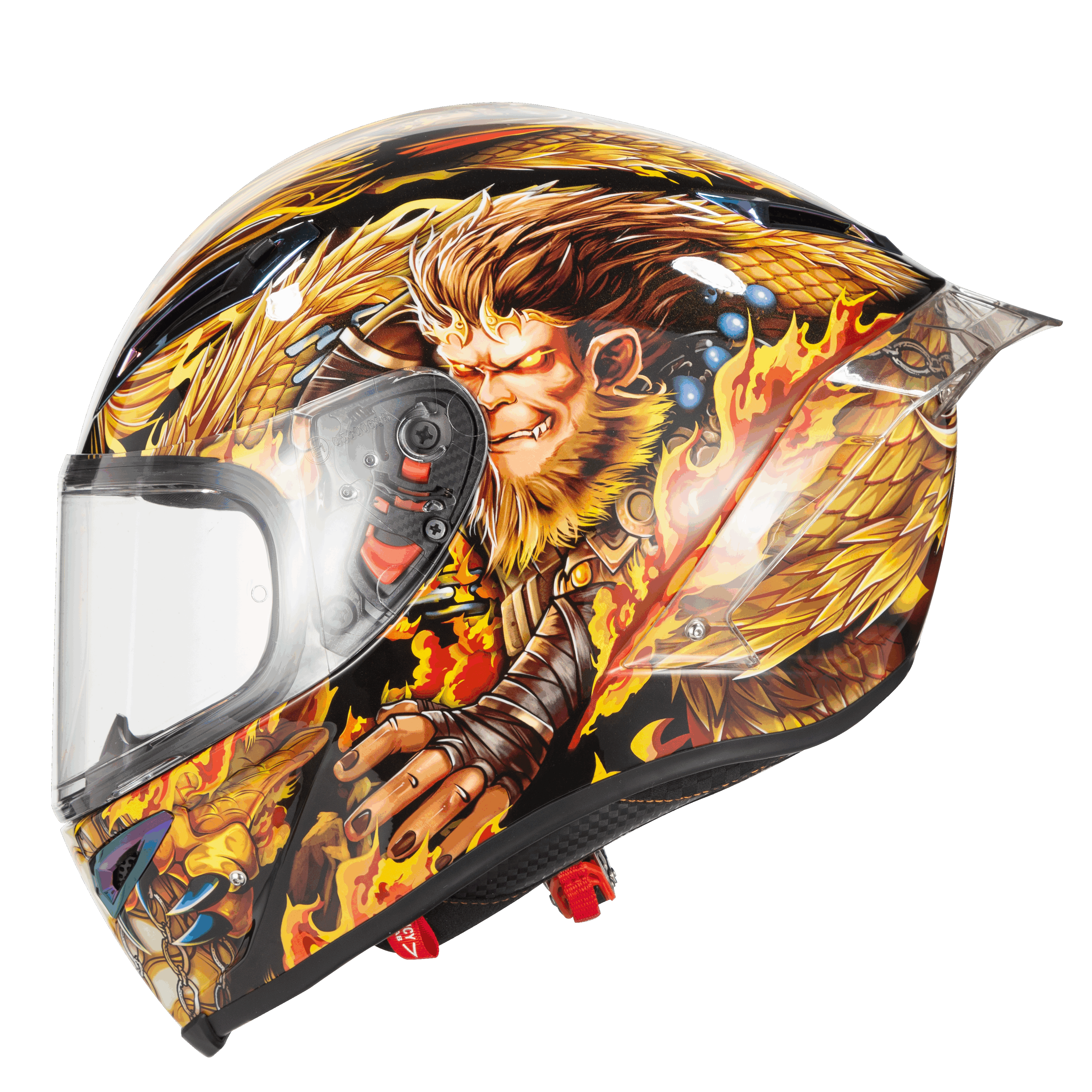 Personalized Motorcycle Helmets | Ironking Custom Helmet | "Sun Wukong" Series | Fiberglass/Carbon Fiber | Customizable Text