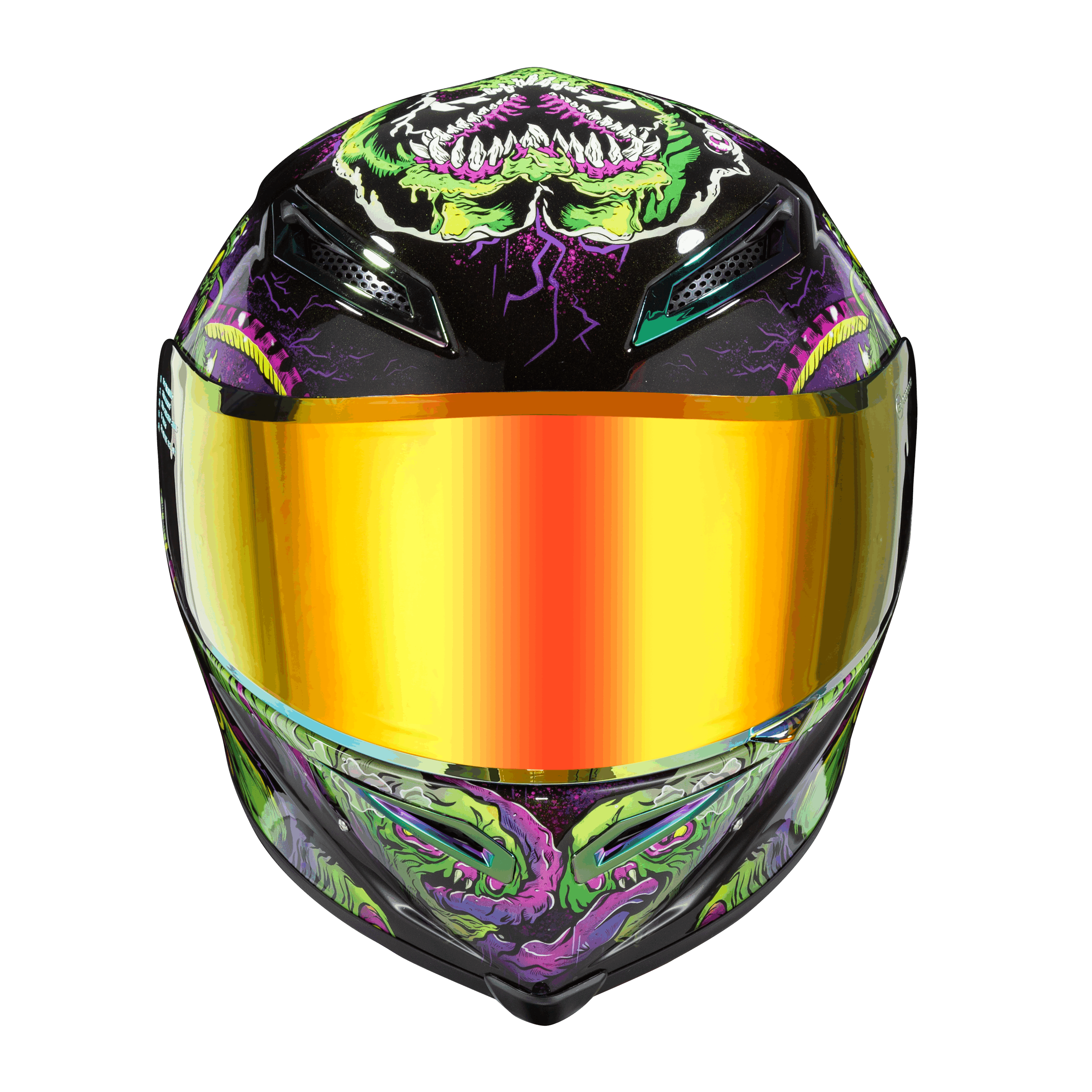 Ironking Full-face Motorcycle Helmet, Carbon Fiber Material, Painted Gloss Finish, Unique Riding Style