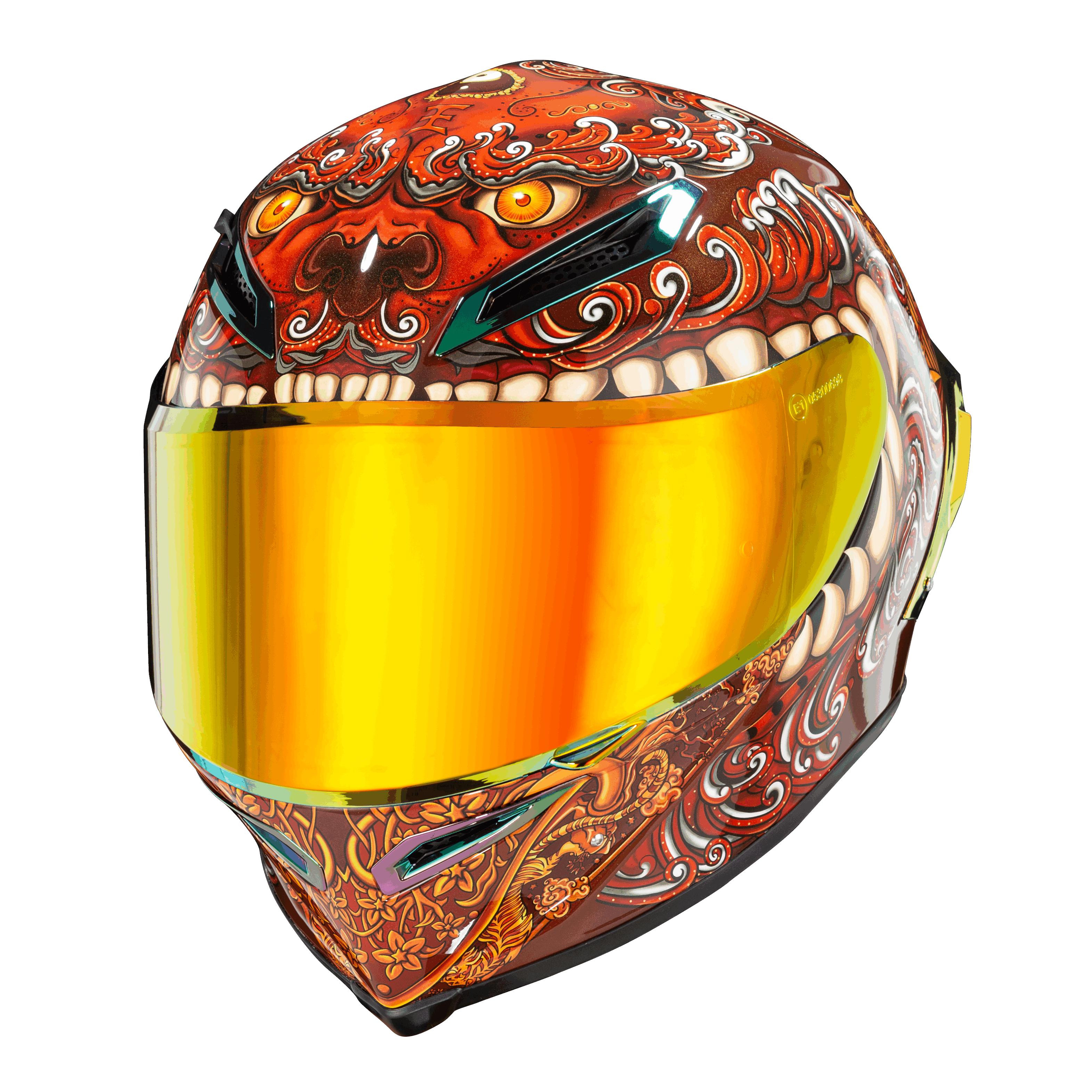 Ironking Full-face Motorcycle Helmet, Carbon Fiber Material, Painted Design, Gloss Finish, Ride with Unique Style