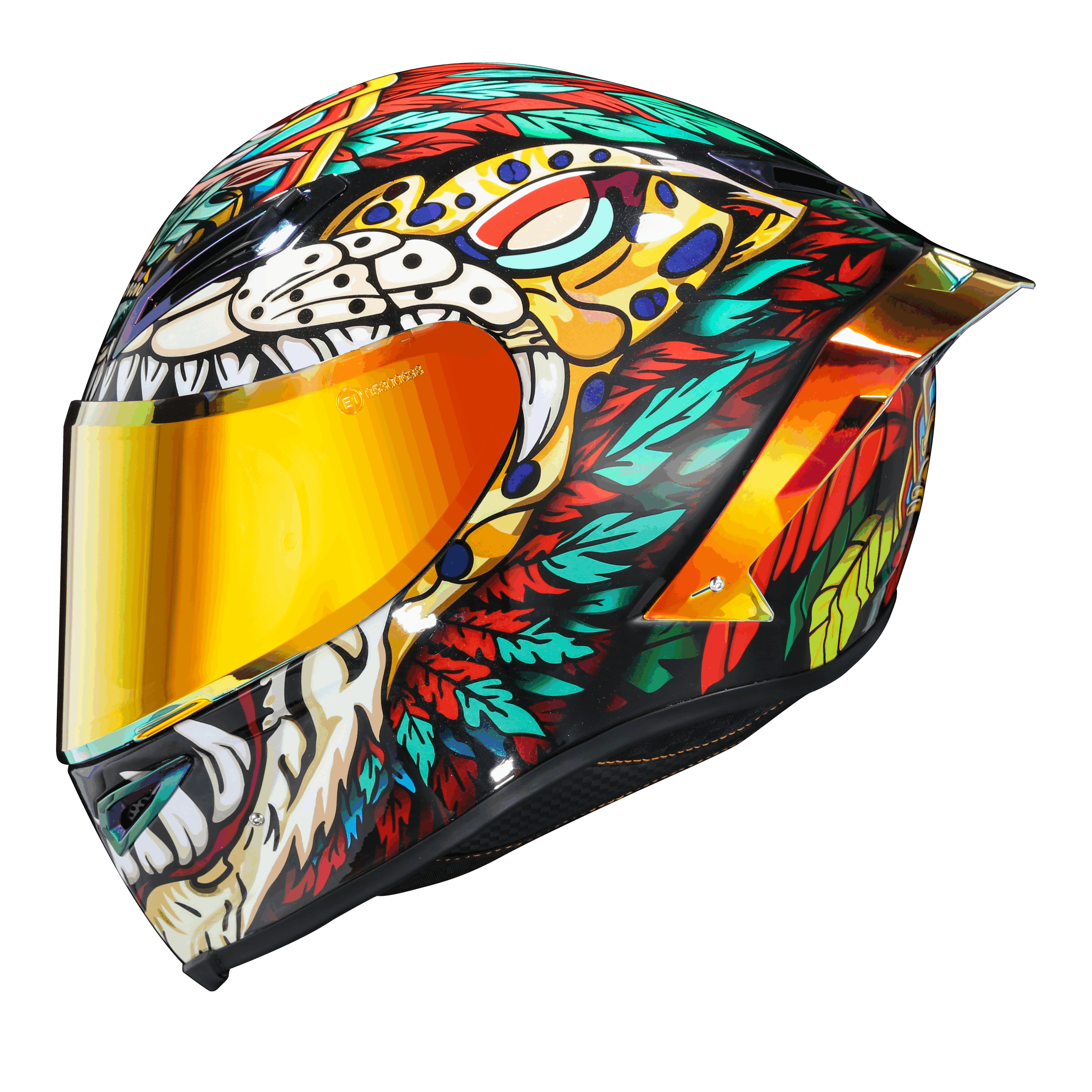 Ironking Personalized Motorcycle Helmets | "Leopard" Series | Fiberglass and Carbon Fiber | Custom Text