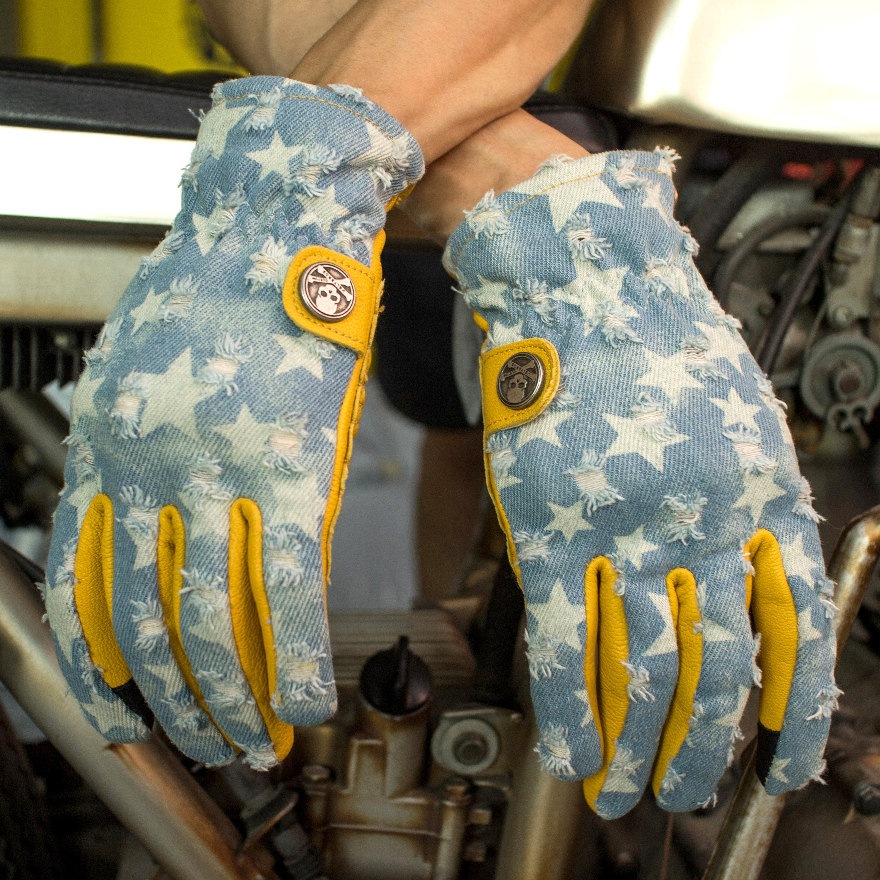 BikerStore Vintage Leather Breathable Gloves - Perfect for Summer Rides