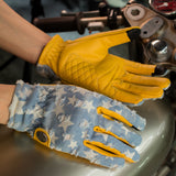 BikerStore Vintage Leather Breathable Gloves - Perfect for Summer Rides