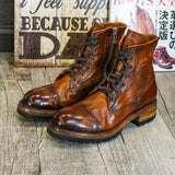 BikerStore Retro Biker Boots: Handcrafted Horsehide, Distressed Finish, Perfect for Harley Riders