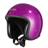 Timeless Elegance: Pearl Purple Retro 3/4 Motorcycle Helmet