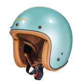 Timeless Style: Tiffany Blue Retro 3/4 Motorcycle Helmet