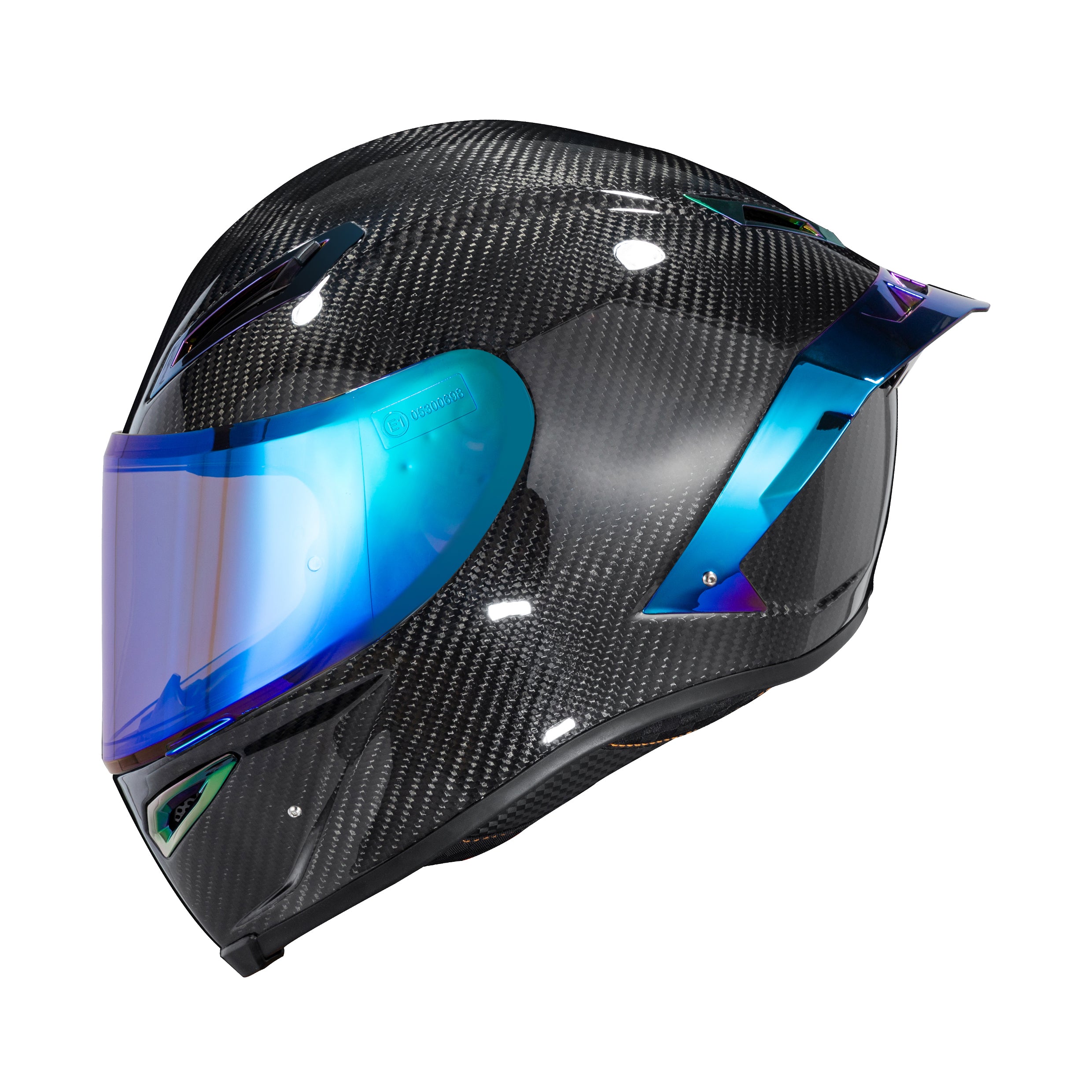 Ironking 3K Carbon Fiber Full Helmet - Glossy Finish for Maximum Style