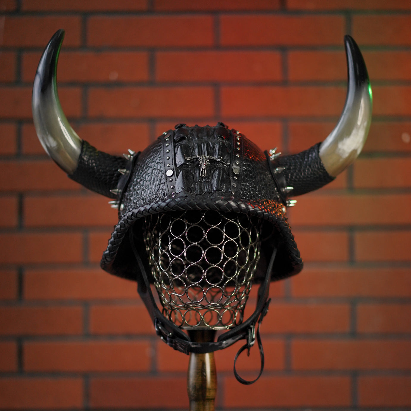 Ironking Helmet Custom M35 Military Helmet - Carbon Fiber Shell and Handcrafted Crocodile Leather