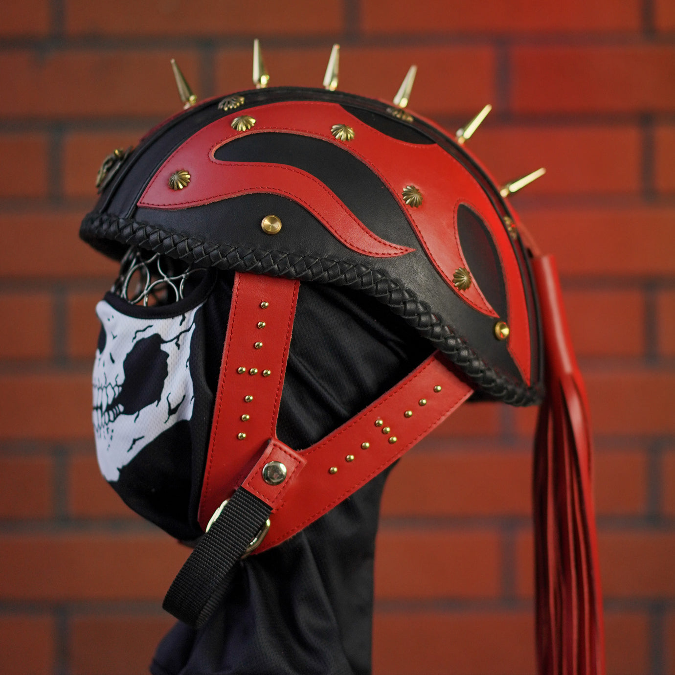 Ironking Helmet Personalized 1/2 Half Helmet - Handcrafted Leather and Fiberglass Shell