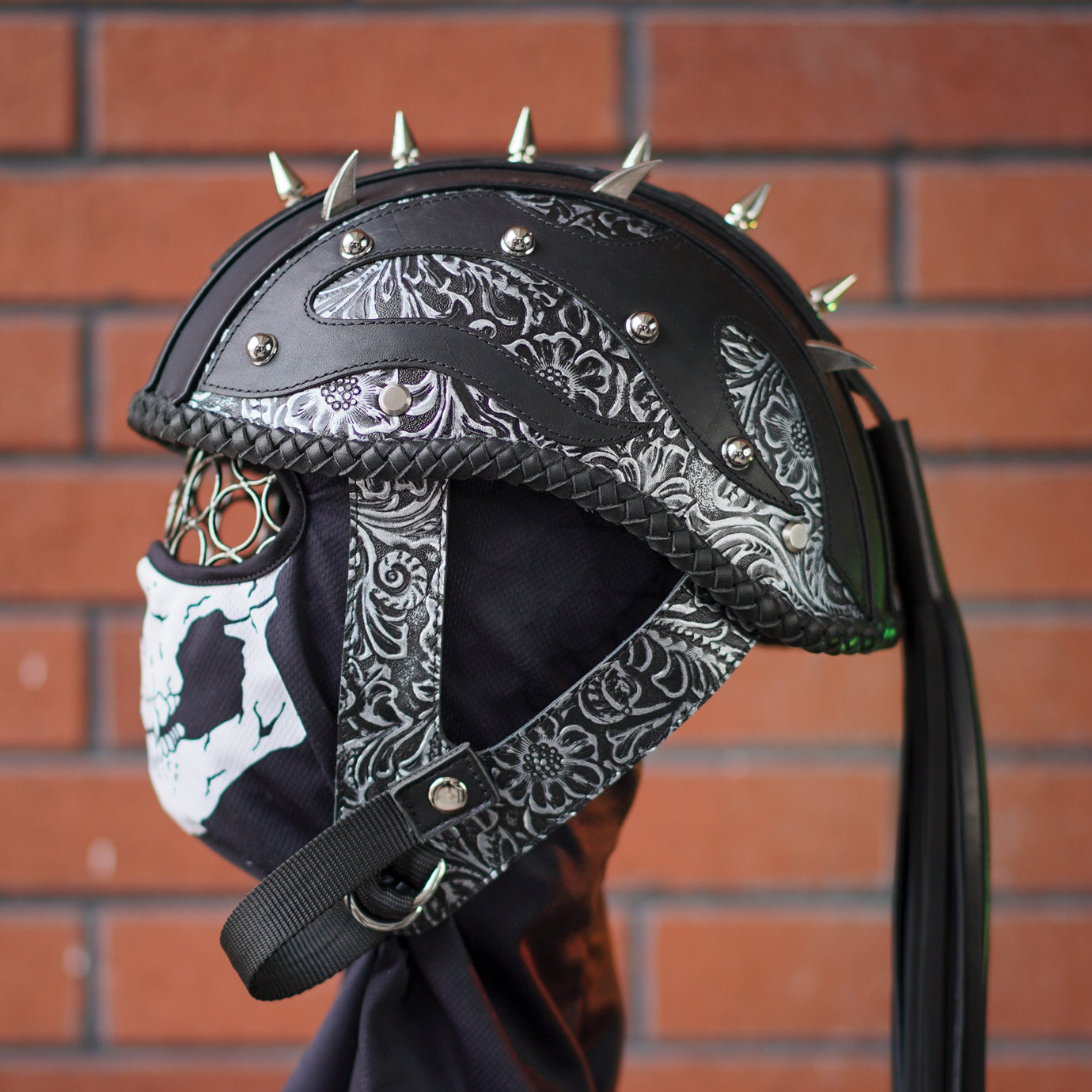 Ironking Helmet Personalized Custom 1/2 Half Helmet - Fiberglass Shell and Handcrafted Leather