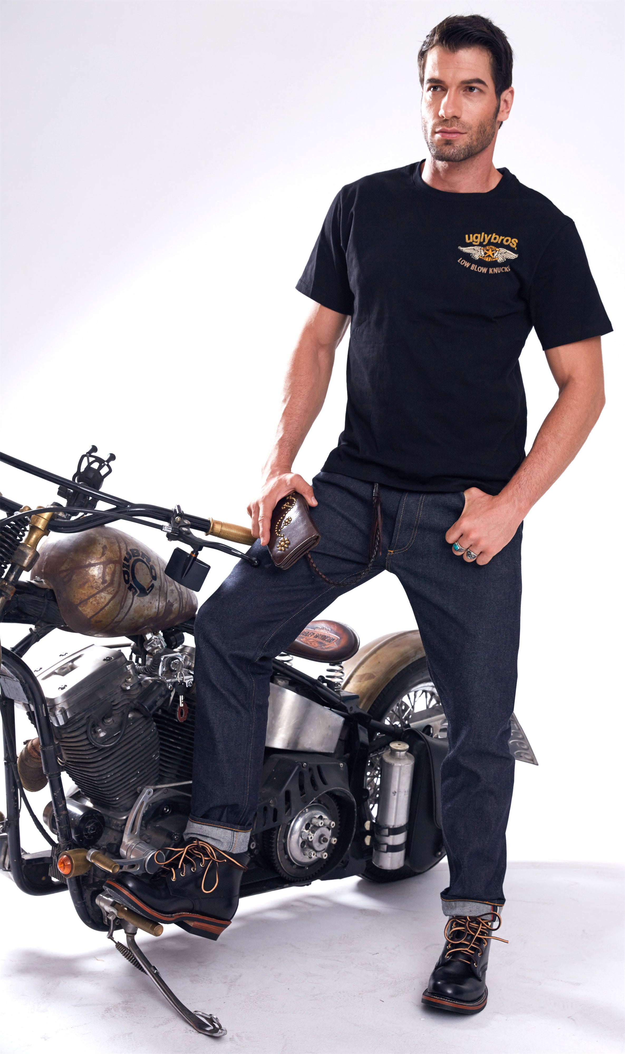 Retro Motorcycle Pants - Denim Selvedge Black Cloth