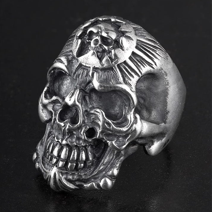 <img src="dark-motorcycle-style-ring.jpg" alt="Dark motorcycle style 925 sterling silver ring, skull design, ideal for retro motorcycle riders in Malaysia">