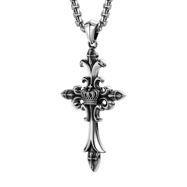 BikerStore Sterling Silver Cross Necklace for Harley Riders