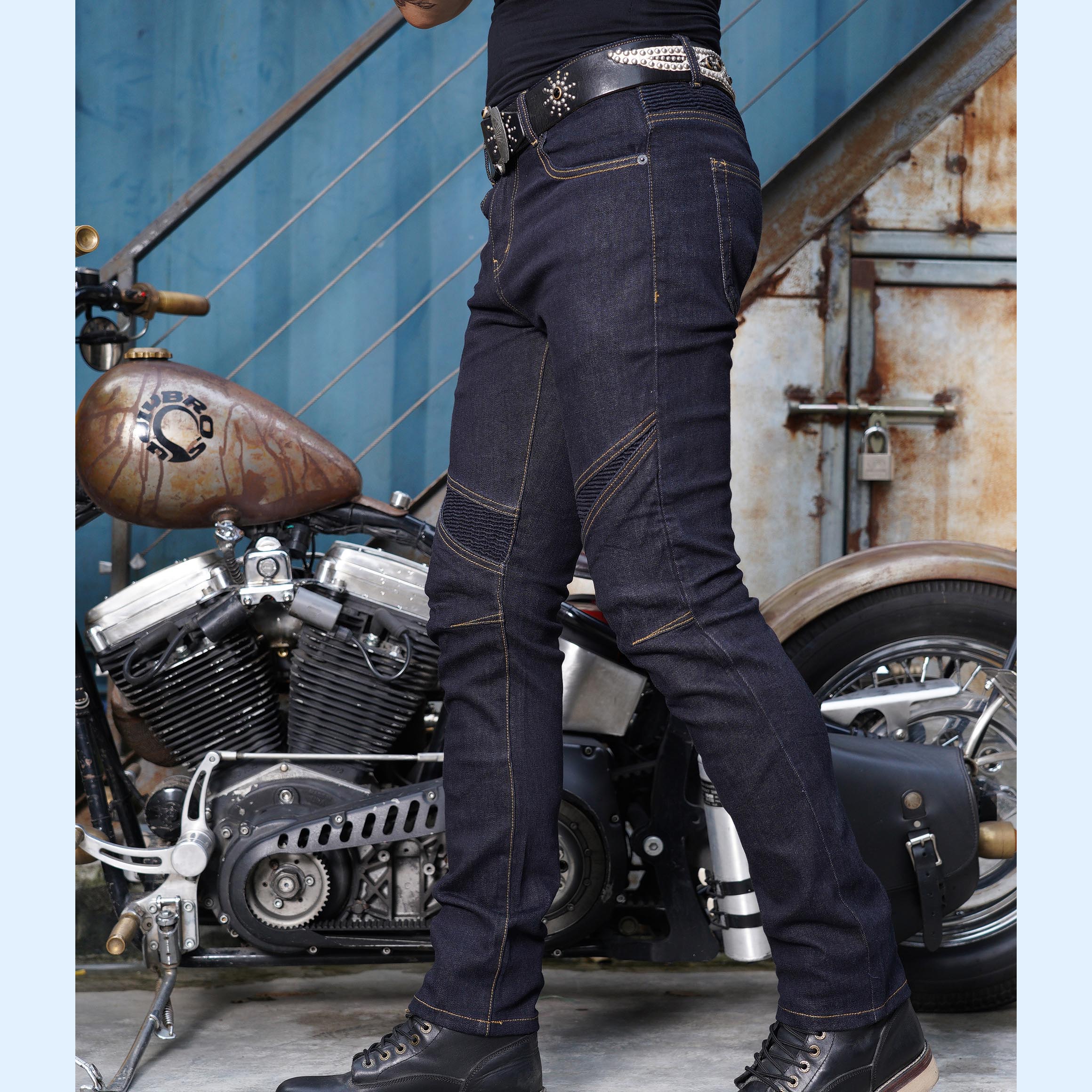 Premium Motorcycle Riding Jeans - Blue Denim